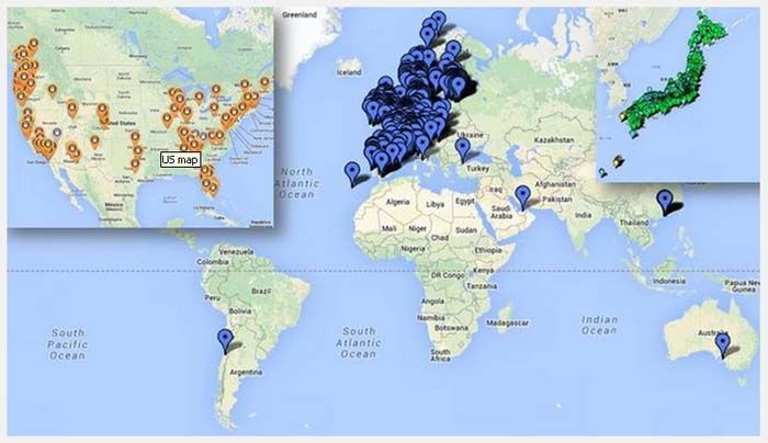 mapa mundo CHADEMO julio 2014 