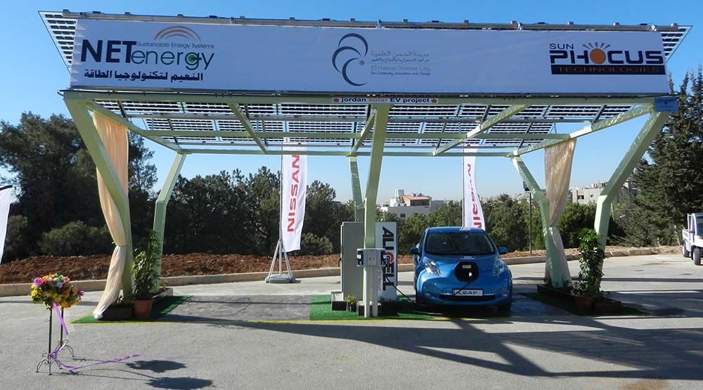 Estación de recarga solar DBT en Jordania