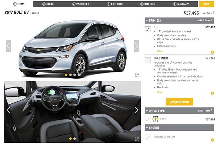 Configurador del Chevrolet Bolt