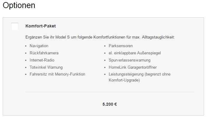 Pack Comfort con el que Tesla ajusta el precio del Model S en Alemania