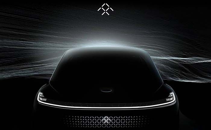Imágenes y vídeo de Faraday Future - Teaser delantero con el sensor LIDAR en el capó