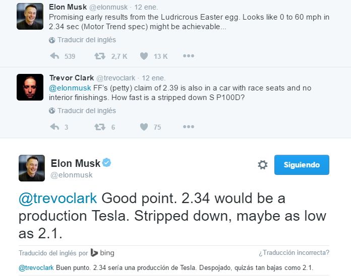 Tweet de Elon Musk