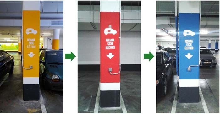 Puntos de recarga en el Centro Comercial Isla Azul