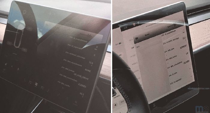 Pantalla de 15 pulgadas del Model 3. Can BUS