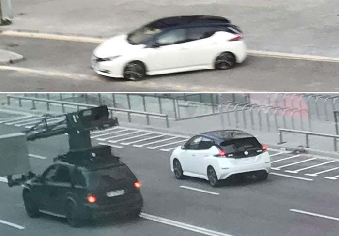 Nuevo Nissan Leaf durante la grabación del anuncio publicitario