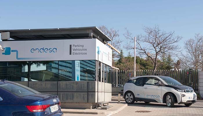 Parking de vehículos eléctricos de Endesa en Madrid