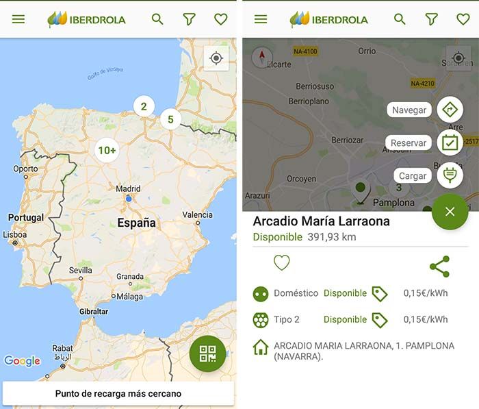Aplicación móvil Recarga Pública Iberdrola