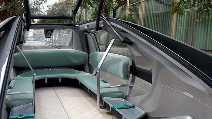 Interior de la cabina del Renault EZ-GO