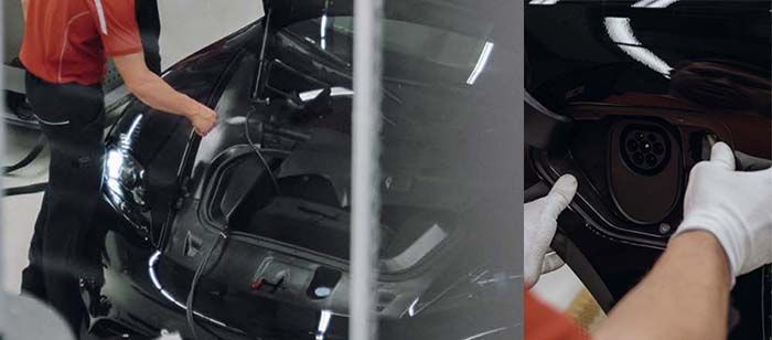 Maletero y puerto de carga del Porsche MIssion E