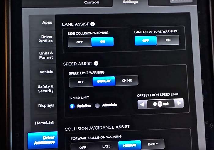 Configuración de los parámetros del Autopilot de Tesla en un Model X