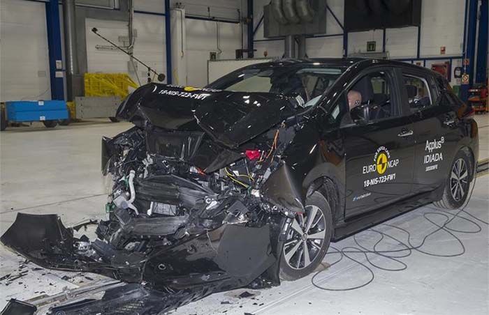 Crash test del nuevo Nissan Leaf para EuroNCAP