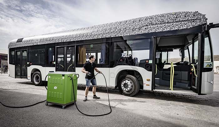 Recarga del Citaro eléctrico bajo el estándar CCS-Combo 2