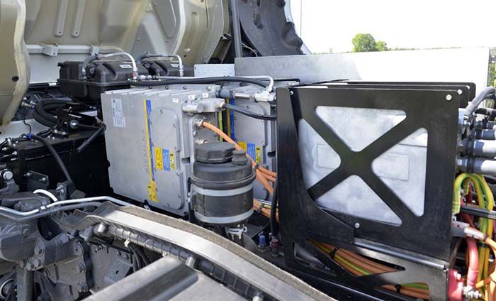 Alguno de los componentes eléctricos del camión eléctrico de DAF