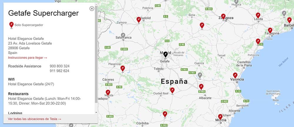 Situación del supercargador de Getafe, en Madrid