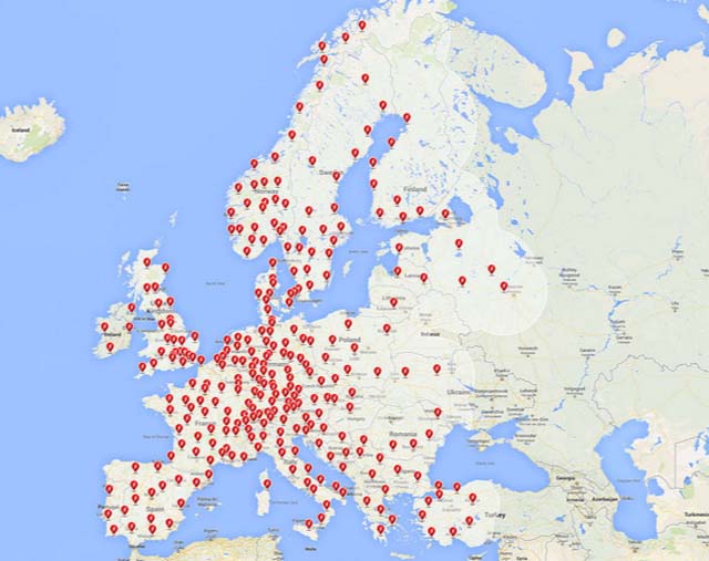 Red de supercargadores Tesla en Europa