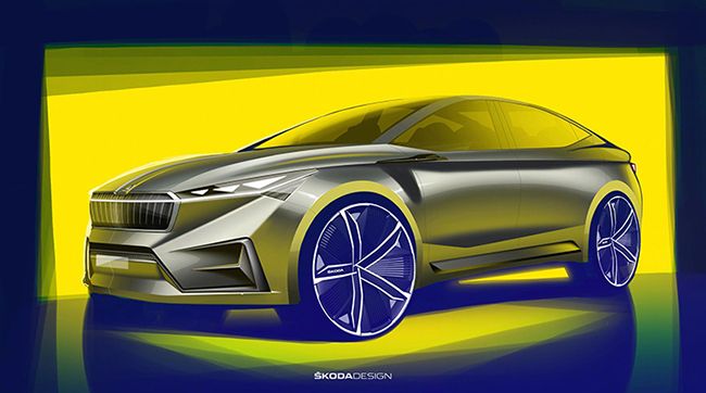 La  banda de luz de la parrilla será un distintivo de los vehículos eléctricos de ŠKODA