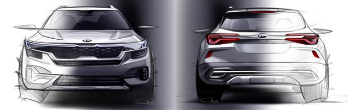 Dibujos del nuevo SUV compacto de Kia.