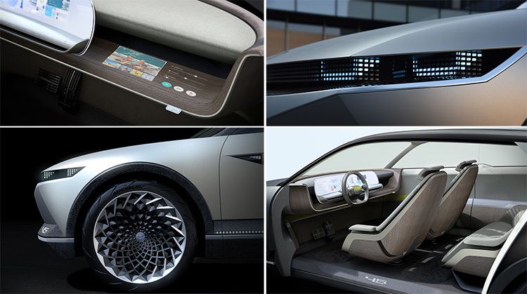 El 45 EV Concept muestra las nuevas pautas de diseño para el futuro de los vehículos eléctricos y autónomos de Hyundai.