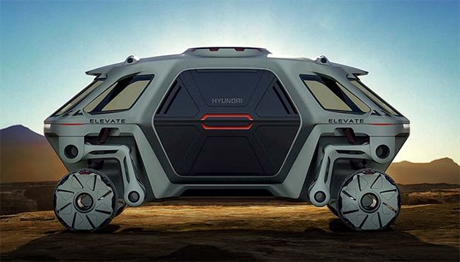 Hyundai presentó en CES 2019, entre otras novedades, el Elevate, un vehículo para labores de rescate.