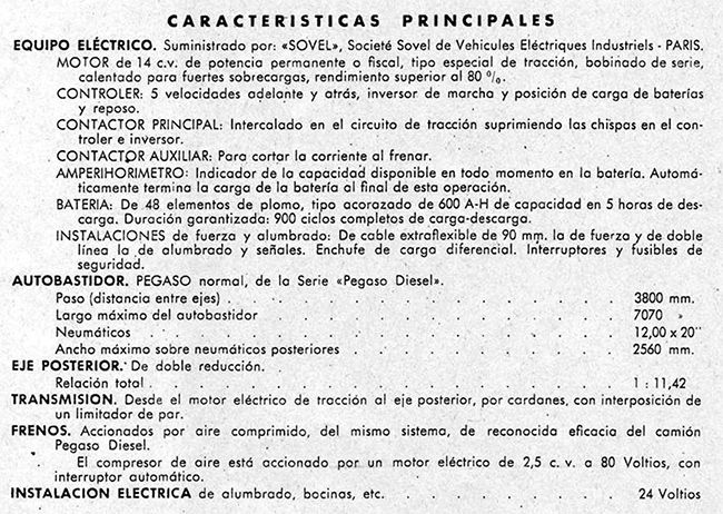 Características del Pegaso Eléctrico. Foto: Pegasoesmicamion.