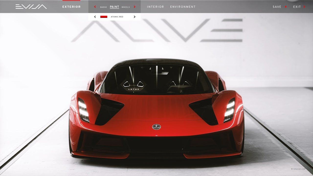 Lotus Evja. Configurador.