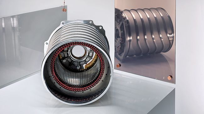 Estátor. Motor eléctrico de Porsche.