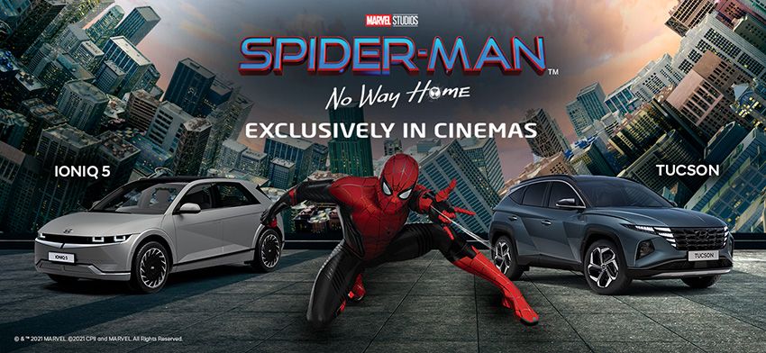 Spider-MAn y los Hyundai IONIQ 5 y TUCSON.