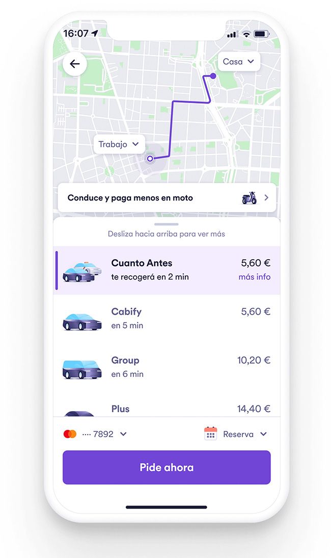 recomendación uso de motos eléctricas en app