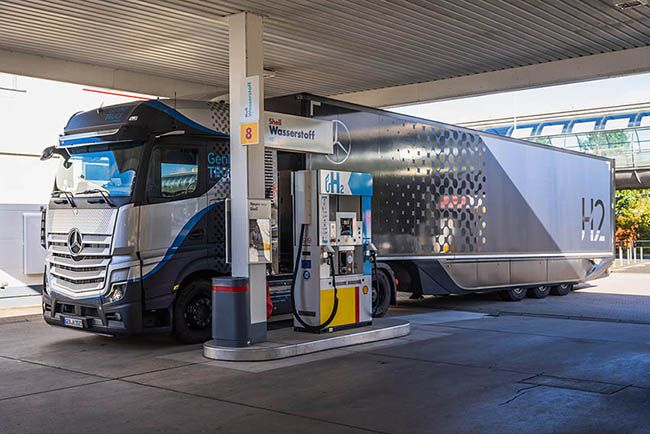 Estación de hidrógeno de Shell junto al IAA de Hannover.