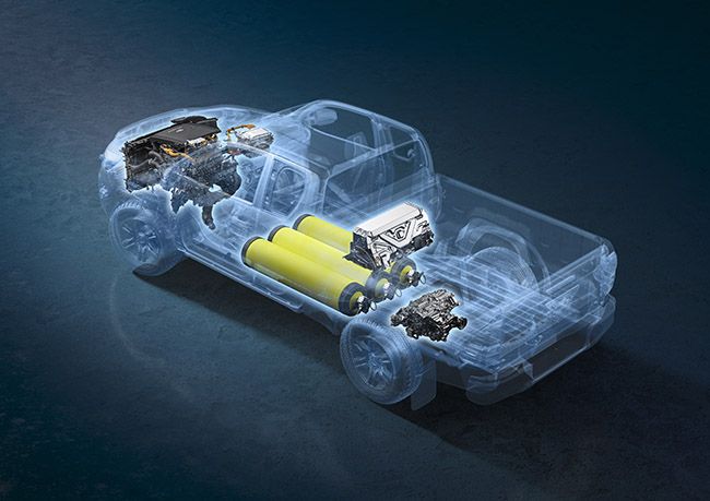 Sistema de pila de combustible para la pick-up.