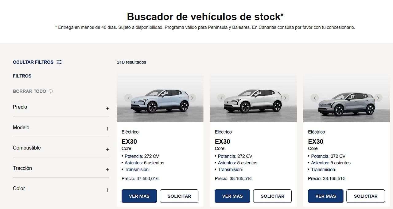 coches eléctricos de stock de Volvo