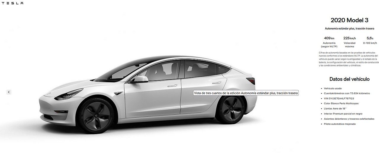 Coches Tesla de inventario 
